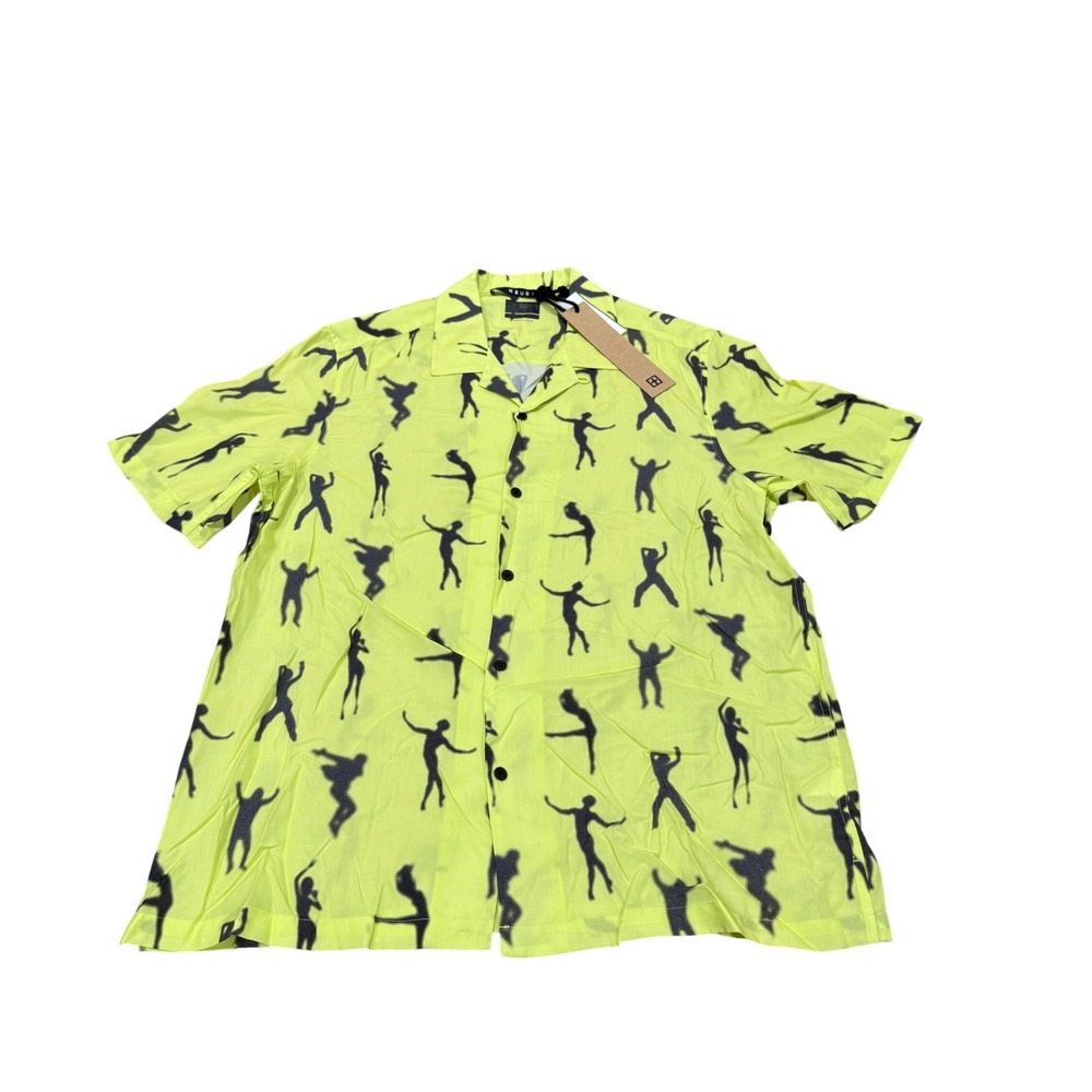 Ksubi Dance Klass Resort SS Shirt Daylite Green Neon Dancer Print M Medium NWT